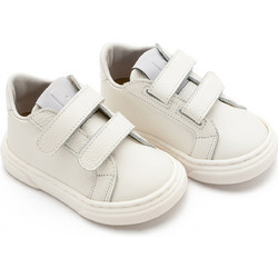 Babywalker Βαπτιστικά Sneakers για Αγόρι Δερμάτινα Ανατομικά Λευκά BW4267