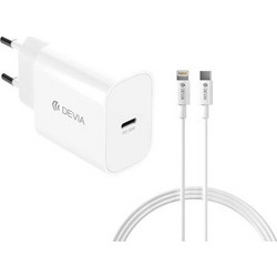 Devia RCE-3005CL Φορτιστής με Καλώδιο Lightning με Θύρα USB-C 30W Power Delivery White