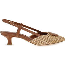 Marco Tozzi Γόβες Slingback Δερμάτινες με Λεπτό Χαμηλό Τακούνι Ταμπά 2-29503-44-392