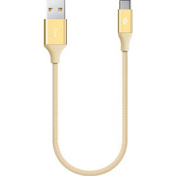 Ttec Braided USB-A to USB-C 0.3m Gold 8694470729466
