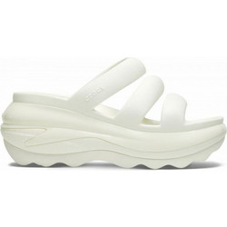 Crocs Mega Crush Γυναικείες Παντόφλες Καλοκαιρινές Platforms Ανατομικές Αντιολισθητικές Λευκές 209842-0WV
