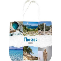 Tradesor Thassos Υφασμάτινη Τσάντα Θαλάσσης Ώμου Πολύχρωμη 40x45cm 871993