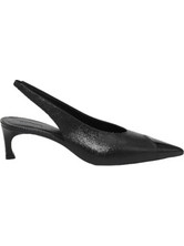 Rotate Γόβες Slingback Δερμάτινες με Λεπτό Χαμηλό Τακούνι Μαύρες 115986-100