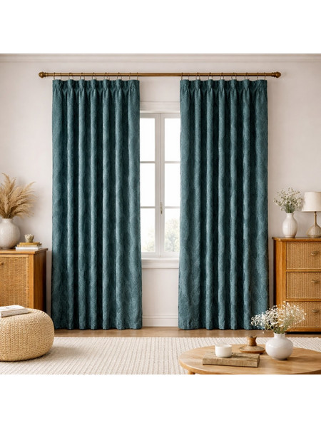 My Home Luxury Κουρτίνα Συσκότισης με Τρέσα 280x270 841-7 Πετρόλ