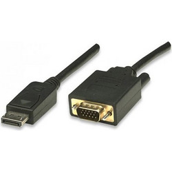 Techly Καλώδιο DisplayPort to VGA Male 1.8m Black ICOC-DSP-V-018