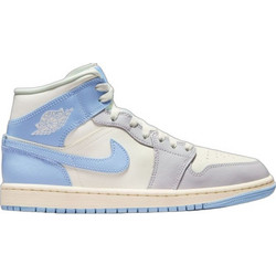 Jordan Air 1 Mid Γυναικεία Sneakers Μποτάκια Λευκά Γαλάζια BQ6472-402
