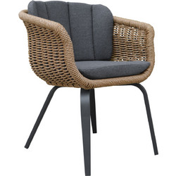 HomeMarkt Victus Πολυθρόνα Κήπου Αλουμινίου Γκρι HM6559.01