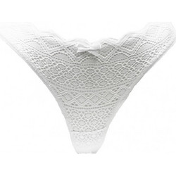 Papatya Γυναικείο Sexy String με Δαντέλα Λευκό 4279