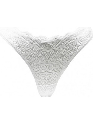 Papatya Γυναικείο Sexy String με Δαντέλα Λευκό 4279