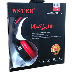 Wster WS-385 Ασύρματα Bluetooth On Ear Μαύρα Κόκκινα