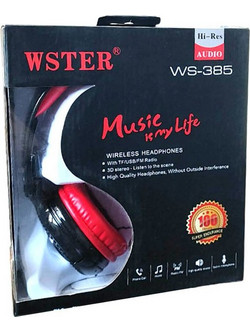 Wster WS-385 Ασύρματα Bluetooth On Ear Μαύρα Κόκκινα