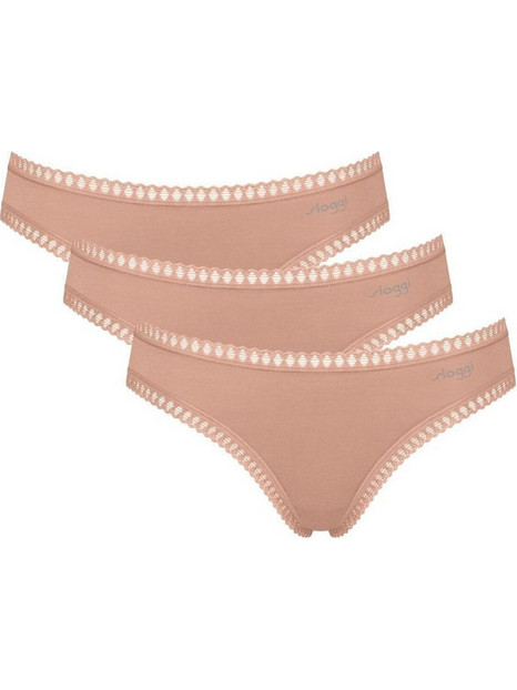 Sloggi Go Crush Mini Βαμβακερά Γυναικεία Slip Μπεζ 3Pack 10219685-00ME