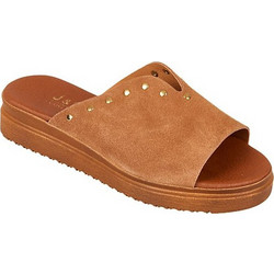 Elenross Γυναικεία Σανδάλια Suede Καφέ GS06220W
