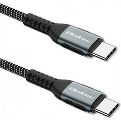 Qoltec 52358 Braided USB-C to USB-C 100W 1.5m Black