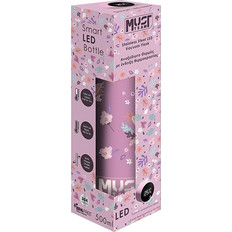 Must Butterflies LED Παιδικό Παγούρι Θερμός Ανοξείδωτο Ροζ 500ml