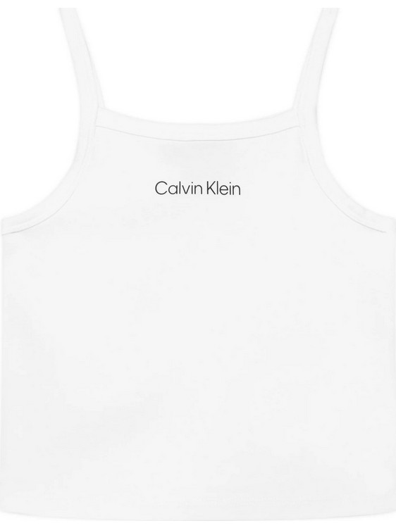 Calvin Klein Παιδικό Crop Top Αμάνικο Λευκό LVCKSJB12G-YAF