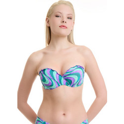 ERKA MARE Waves Bikini Top Strapless με Ενίσχυση Τιρκουάζ Λιλά 26701