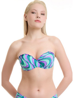 ERKA MARE Waves Bikini Top Strapless με Ενίσχυση Τιρκουάζ Λιλά 26701