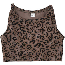 iDo Παιδικό Crop Top Αμάνικο Καφέ Μαύρο 4G834-6CBW
