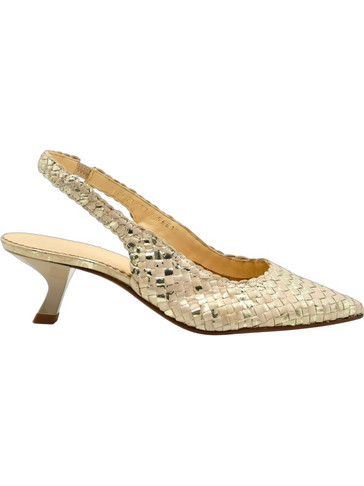 Pons Quintana Γόβες Slingback με Λεπτό Χαμηλό Τακούνι Χρυσές 11947-000-G501