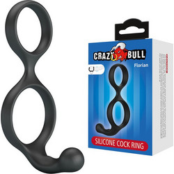 Crazy Bull Florian Double Ελαστικό Δαχτυλίδι Όρχεων Σιλικόνης Μαύρο
