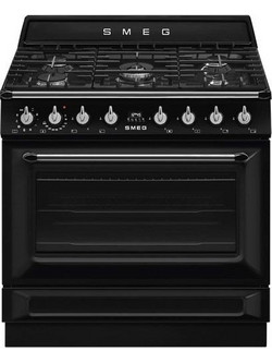 Smeg TR90GMBL Κουζίνα Αερίου 115lt με Εστίες Αερίου 90cm