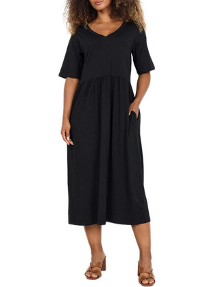 Soyaconcept Midi Καλοκαιρινό Καθημερινό Φόρεμα Μαύρο 27611-9999