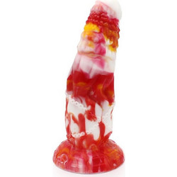 Kiotos Monstar 4 Dildo με Βεντούζα 21cm Κόκκινο Άσπρο