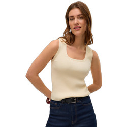 Vero Moda Γυναικείο Καλοκαιρινό Crop Top Πλεκτό Κίτρινο 10327916
