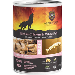 Ambrosia Holistic Puppy Grain Free with Chicken, White Fish & Butternut 395gr