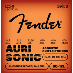 Fender 60-12L AuriSonic Σετ 6 Χορδές Ηλεκτρικής Κιθάρας Phosphor Bronze 10-50" Light Tension