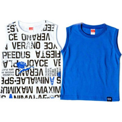 Joyce Σετ Παιδικά T-Shirt Αμάνικα Λευκό Royal Blue 13925