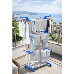 General Trade GBW-237310-3 Πτυσσόμενη Κάθετη Απλώστρα Ρούχων Δαπέδου Αλουμινίου 126x64x170cm