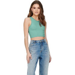 Only Γυναικείο Καλοκαιρινό Crop Top Ριπ Πράσινο Mint 15249487