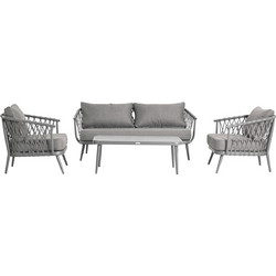 HomeMarkt Willa Σετ Σαλόνι Κήπου Αλουμίνιο 4τμχ Γκρι HM6505.01