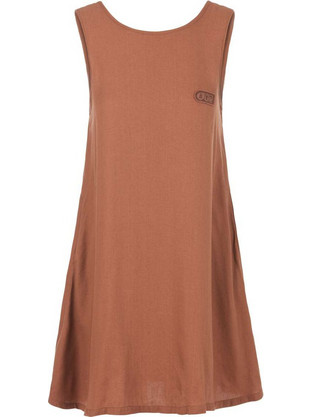 Picture Lorna Mini Καλοκαιρινό Καθημερινό Φόρεμα Λινό Καφέ 752012002