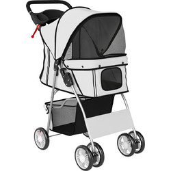 PawHut Καρότσι Μεταφοράς Σκύλου έως 10kg Γκρι 77x44x102cm D00-058V02GY