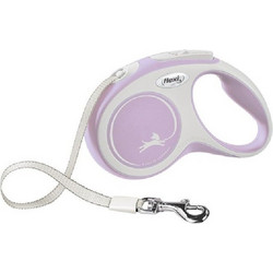 Flexi New Comfort Πτυσσόμενο Λουρί Σκύλου έως 15kg 5m Λευκό Ροζ