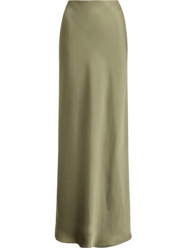 Ralph Lauren Μακριά Φούστα Σατέν Ψηλόμεση Χακί 200P13810004-310