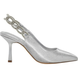 Menbur Γόβες Slingback με Λεπτό Ψηλό Τακούνι & Στρας Ασημί AM72409