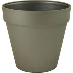 Sic Plast Deco Γλάστρα Εξωτερικού Χώρου Στρογγυλή Πλαστική Ασημί 26x24cm 7532129905