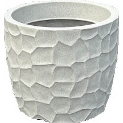 Japi Prisma Γλάστρα Στρογγυλή Πλαστική Μπεζ 34x28cm JVEP33