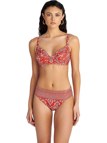 BLU4U Coral Damask Bikini Slip Κόκκινο 26365423-20