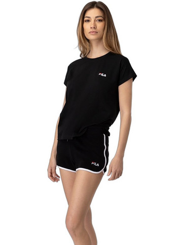 Fila Σετ Γυναικείες Πιτζάμες Καλοκαιρινές Βαμβακερές Μαύρες FPS4198-200