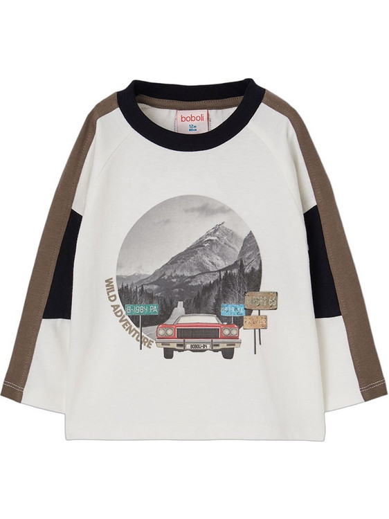Boboli Παιδικό T-Shirt Μακρυμάνικο Μπεζ 544069-1111
