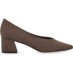 Corina Γόβες Suede με Χοντρό Χαμηλό Τακούνι Καφέ M6665