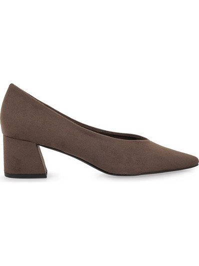 Corina Γόβες Suede με Χοντρό Χαμηλό Τακούνι Καφέ M6665