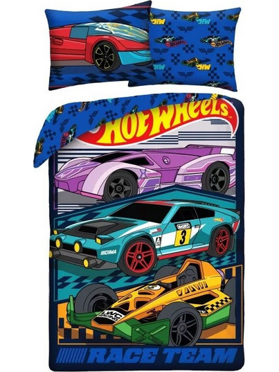 Halantex Hot Wheels Σετ Παιδική Παπλωματοθήκη Μονή Microfiber 140x200 Μπλε