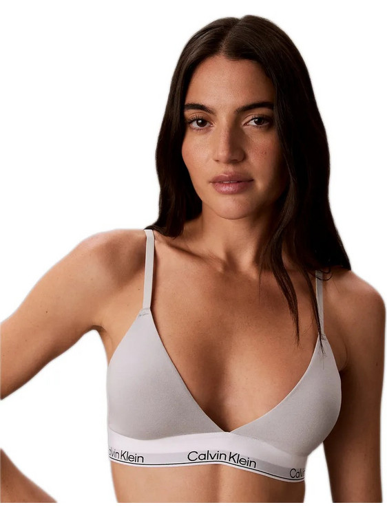 Calvin Klein Σουτιέν Τριγωνάκι χωρίς Μπανέλα Γκρι LV00QF8498-PCU