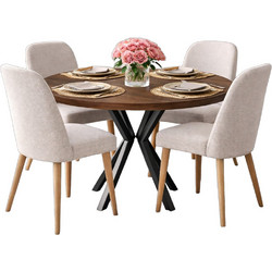 Stewe Home Τραπέζι Κουζίνας Agnes Στρογγυλό Καρυδί 90x90x73cm 539799